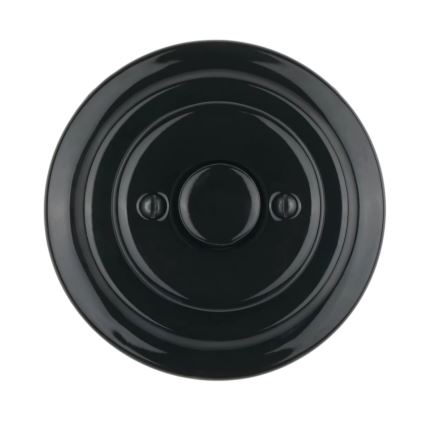 Reblig - Porcelāna retro grozāmais dimmeris ar rāmi 250V/10A, melns