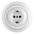 Reblig - Porcelāna retro mājas kontaktligzda ar rāmi SCHUKO 250V/16A balta