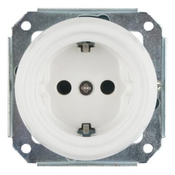 Reblig - Porcelāna retro mājas kontaktligzda bez rāmja SCHUKO 250V/16A balta