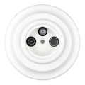 Reblig - porcelāna retro TV/SAT-W rozete ar rāmi, balta