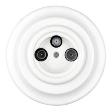 Reblig - porcelāna retro TV/SAT-W rozete ar rāmi, balta