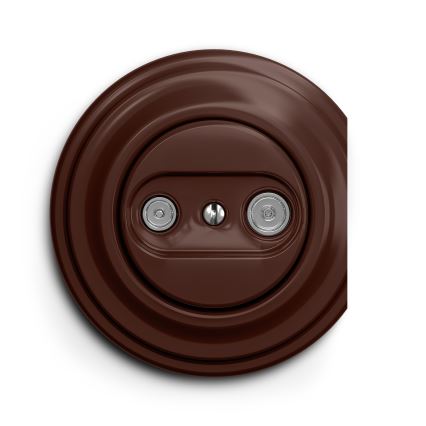 Reblig - Retro abonenta kontaktligzda TV+R (galējā) bez rāmja, brūna