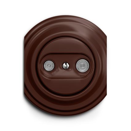 Reblig - Retro abonenta kontaktligzda TV+R (galējā) bez rāmja, brūna