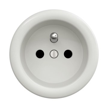 Reblig - Retro balta keramikas kontaktligzda bez rāmja 230V