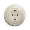 Reblig - Retro mājas kontaktligzda ar rāmi SCHUKO 230V/16A bēša