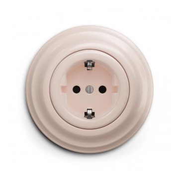 Reblig - Retro mājas kontaktligzda ar rāmi SCHUKO 230V/16A vecrozā