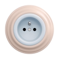 Reblig - Retro mājas kontaktligzda ar rāmīti 230 V zila/antīka rozā