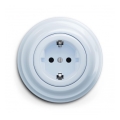 Reblig - Retro mājas kontaktligzda ar rāmīti SCHUKO 230V/16A zila