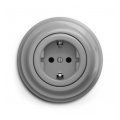 Reblig - Retro mājas kontaktligzda ar SCHUKO rāmi 230V/16A, pelēka