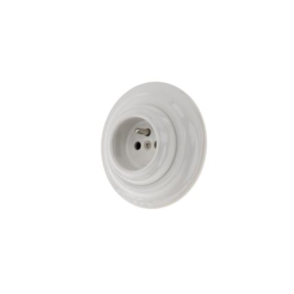 Reblig - Retro porcelāna mājas kontaktligzda ar rāmi 250V/16A balta