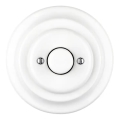 Reblig - Retro porcelāna pagriežams gaismas regulators ar rāmīti 250V/10A balts