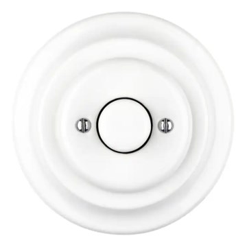 Reblig - Retro porcelāna pagriežams gaismas regulators ar rāmīti 250V/10A balts