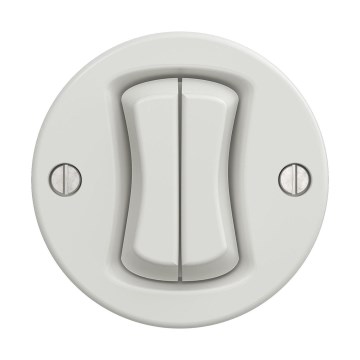 Reblig - retro sērijas slēdzis bez rāmja Nr. 5, izgatavots no keramikas, balts