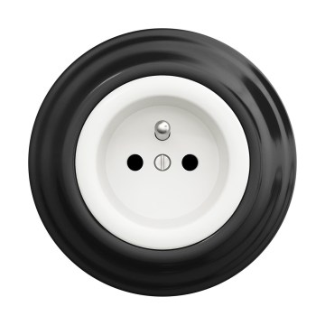 Reblig - Retro sienas kontaktligzda ar rāmi 230V sniegbalta/melna