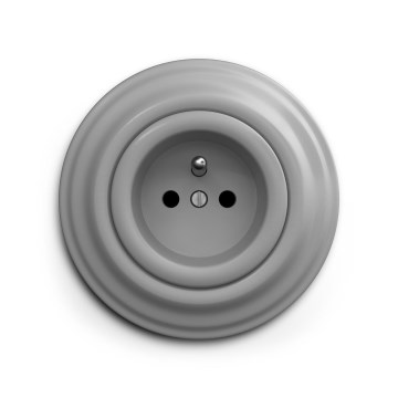 Reblig - Retro sienas rozete ar rāmi 230V pelēka