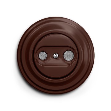Reblig - Retro TV+R abonenta kontaktligzda (gala) ar rāmīti, brūna