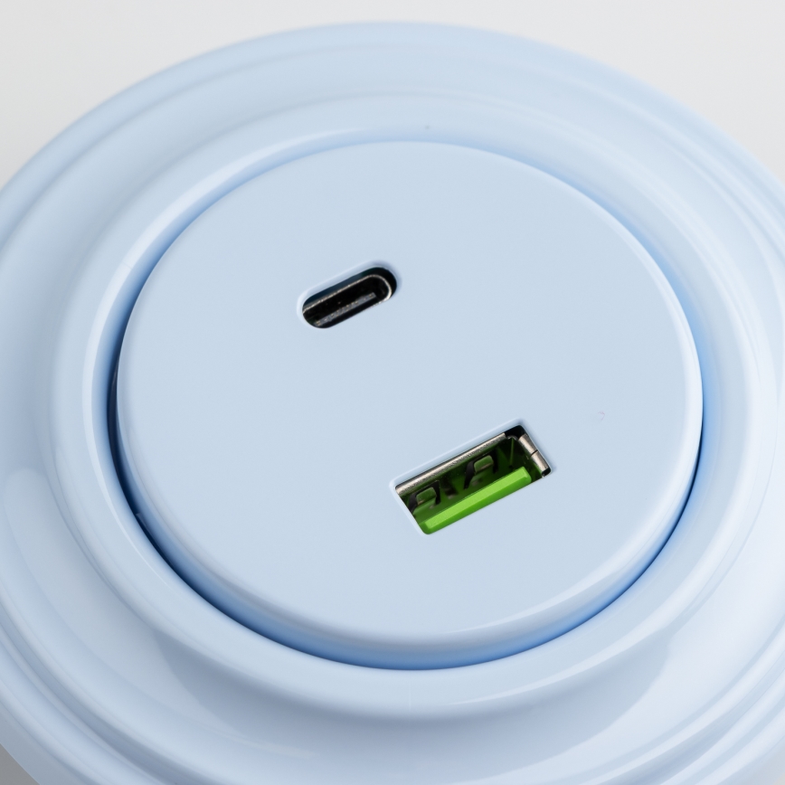 Reblig - Retro USB kontaktligzda A+C ar rāmi, zila