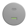 Reblig - Retro USB kontaktligzda A+C bez rāmja, pelēka