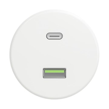 Reblig - Retro USB kontaktligzda A+C bez rāmja sniegbalta