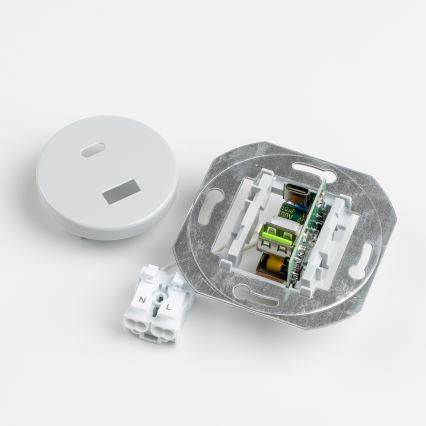 Reblig - retro USB ligzda A+C ar rāmi, pelēka