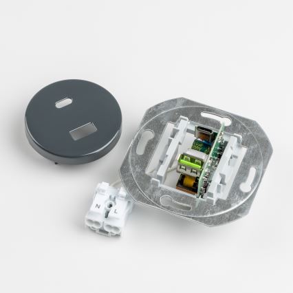 Reblig - Retro USB rozete A+C ar antracīta rāmi