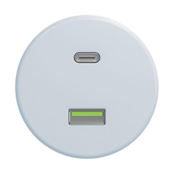 Reblig - Retro zila USB kontaktligzda A+C bez rāmja