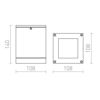 RED - Design Rendl - R10385 - Āra griestu gaismeklis QUADRA 1xE27/75W/230V IP54