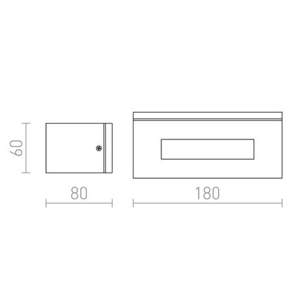 RED - Design Rendl-R10439 - Āra sienas gaismeklis WOOP 1xR7s/48W/230V IP54