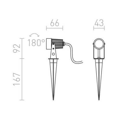 RED - Design Rendl - R10530 - LED Āra gaismeklis GUN LED/3W/230V IP65