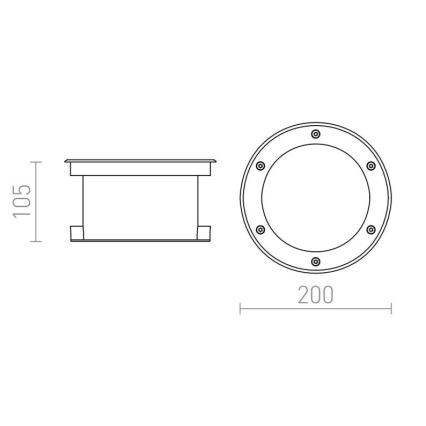 RED - Design Rendl - R10532 - LLED Āra virsapmetuma gaismeklis TERRA LED/20W/230V IP67