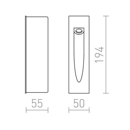 RED - Design Rendl - R10545 - LED Iebūvējams āra gaismeklis GAP LED/3W/230V IP54