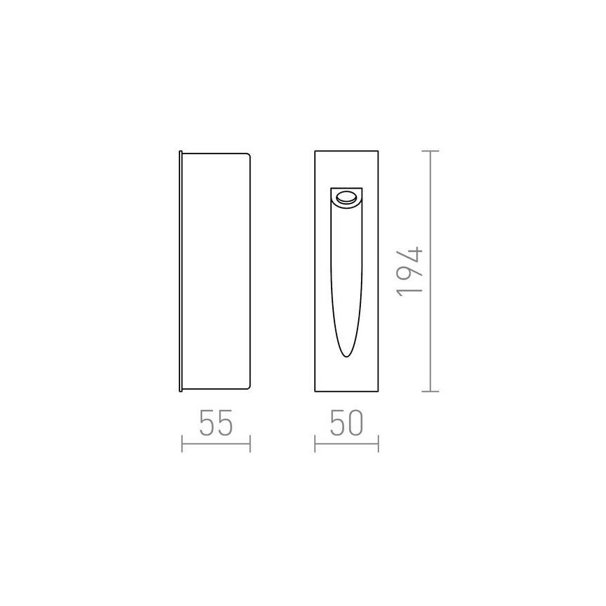 RED - Design Rendl - R10545 - LED Iebūvējams āra gaismeklis GAP LED/3W/230V IP54