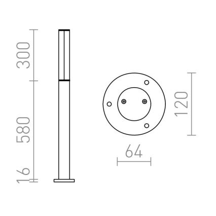 RED - Design Rendl - R10548 - LED Āra lampa VADIS LED/8W/230V IP54