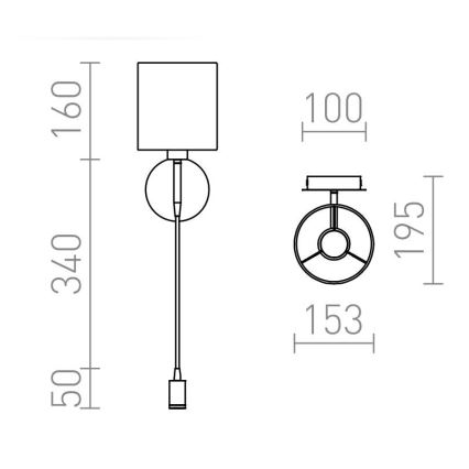 RED - Design Rendl - R10580 - LED Sienas lampa VERSA 1xE27/42W/230V + LED/3W