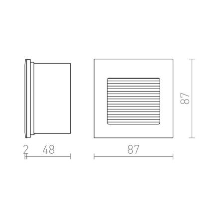 RED - Design Rendl - R10606 - LED Iebūvējams gaismeklis INTRO LED/1W/230V