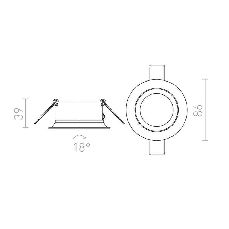 RED - Design Rendl - R11738 - Iegremdējama lampa SOBER 1xGU10/50W/230V balta