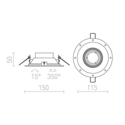 RED - Design Rendl - R12046 - Iegremdējams gaismeklis IPSO 1xGU10/50W/230V