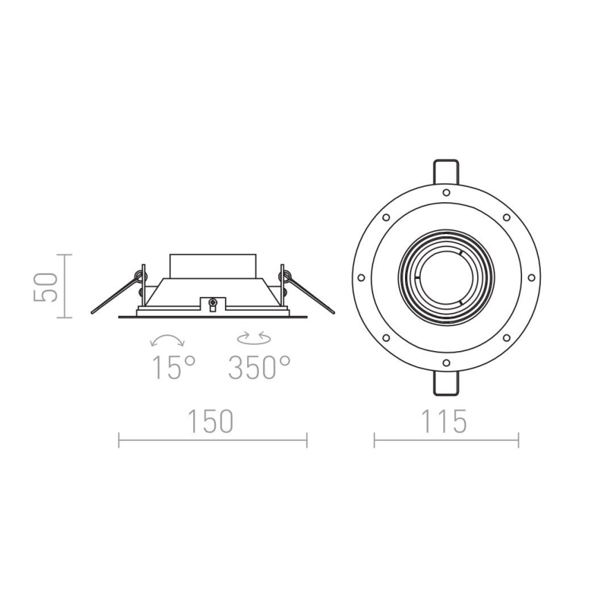 RED - Design Rendl - R12046 - Iegremdējams gaismeklis IPSO 1xGU10/50W/230V