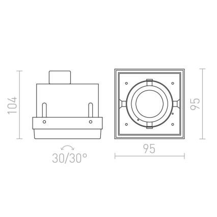 RED - Design Rendl - R12052 - Iegremdējama lampa ELECTRA 1xGU10/50W/230V