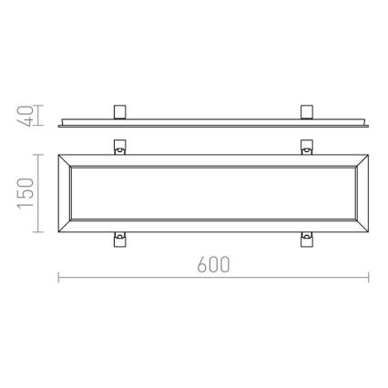 RED - Design Rendl - R12061 - LED Iegremdējams panelis STRUCTURAL LED/22W/230V