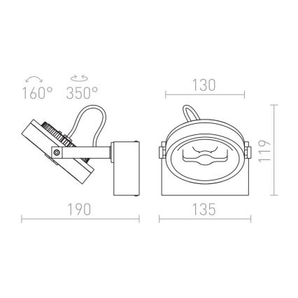 RED - Design Rendl - R12332 - LED Sienas gaismeklis KELLY LED/12W/230V