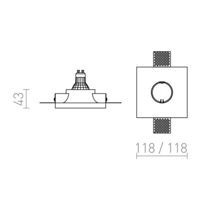 RED - Design Rendl - R12358 - Iegremdējams gaismeklis DINGO 1xGU10/35W/230V