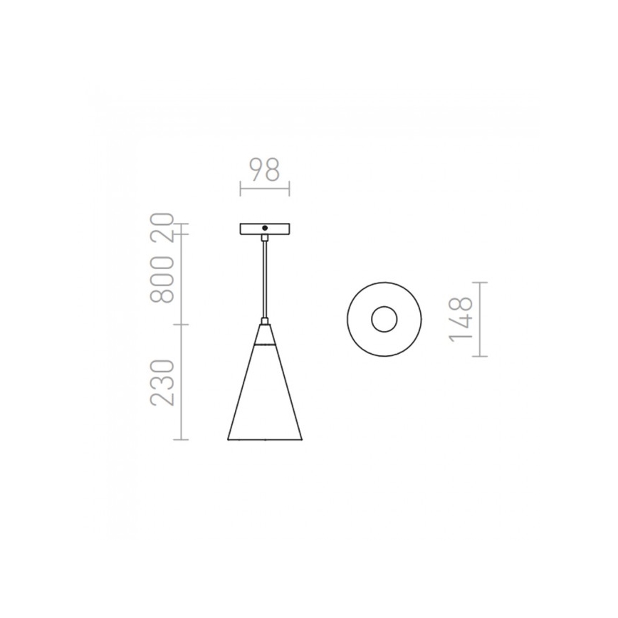 RED - Design Rendl - R12380 - Lustra ar auklu HEIDI 1xE27/28W/230V betons/koks