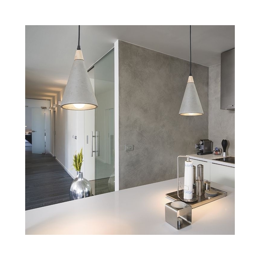 RED - Design Rendl - R12380 - Lustra ar auklu HEIDI 1xE27/28W/230V betons/koks