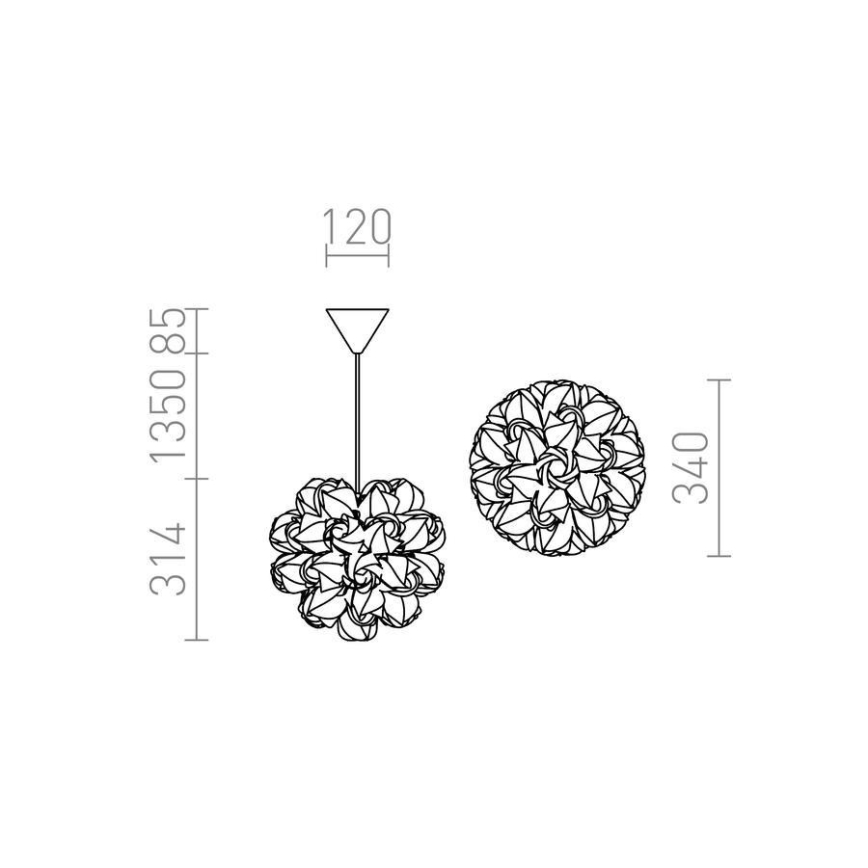RED - Design Rendl - R12384 - Lustra ar auklu COCO 1xE27/28W/230V