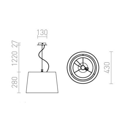 RED - Design Rendl - R12483 - Lustra ar auklu ESPLANADE 1xE27/42W/230V