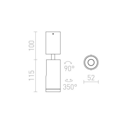 RED - Design Rendl - R12497 - LED Starmetis BOGARD LED/5W/230V melns