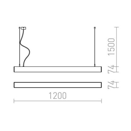 RED - Design Rendl - R12721 - LED Lustra ar auklu PESANTE LED/40W/230V melna