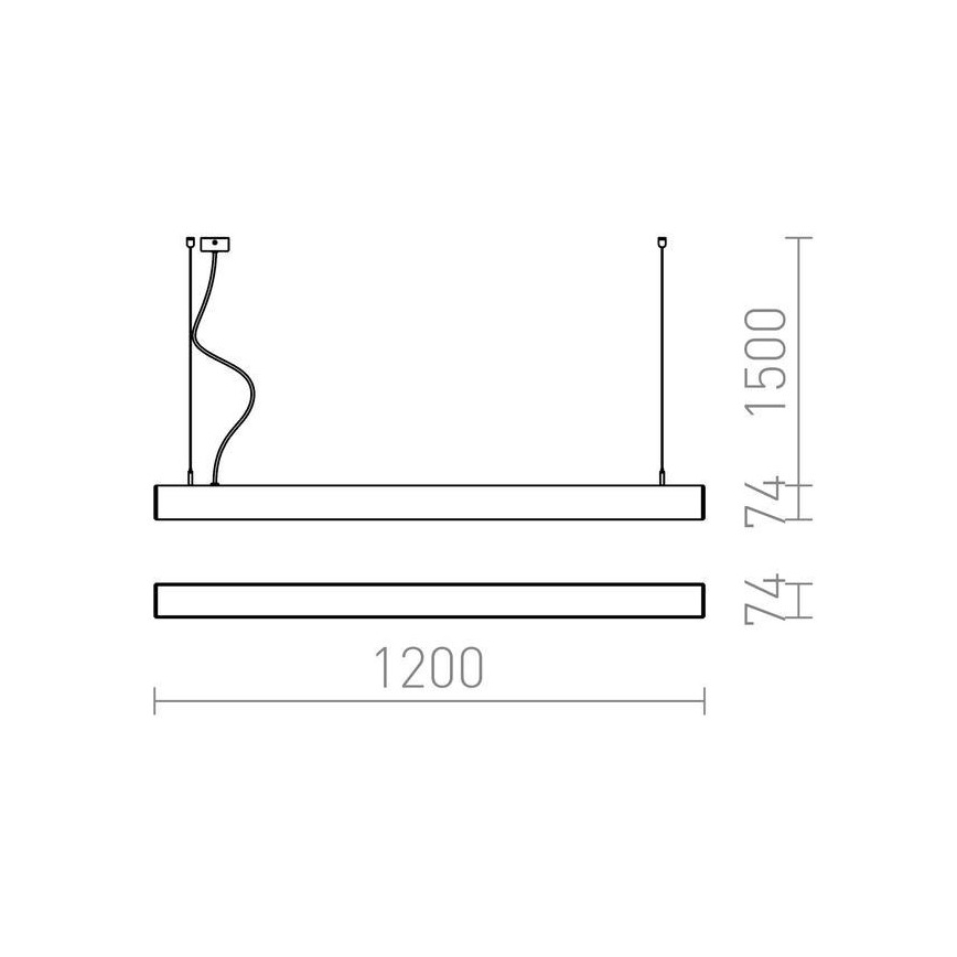 RED - Design Rendl - R12721 - LED Lustra ar auklu PESANTE LED/40W/230V melna