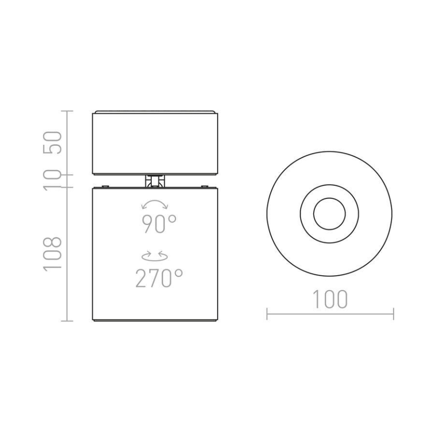 RED - Design Rendl - R12840 - LED Starmetis CONDU LED/20W/230V melns